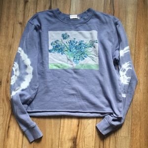 Mighty Fine Blue Monet Flower Painting Sweater